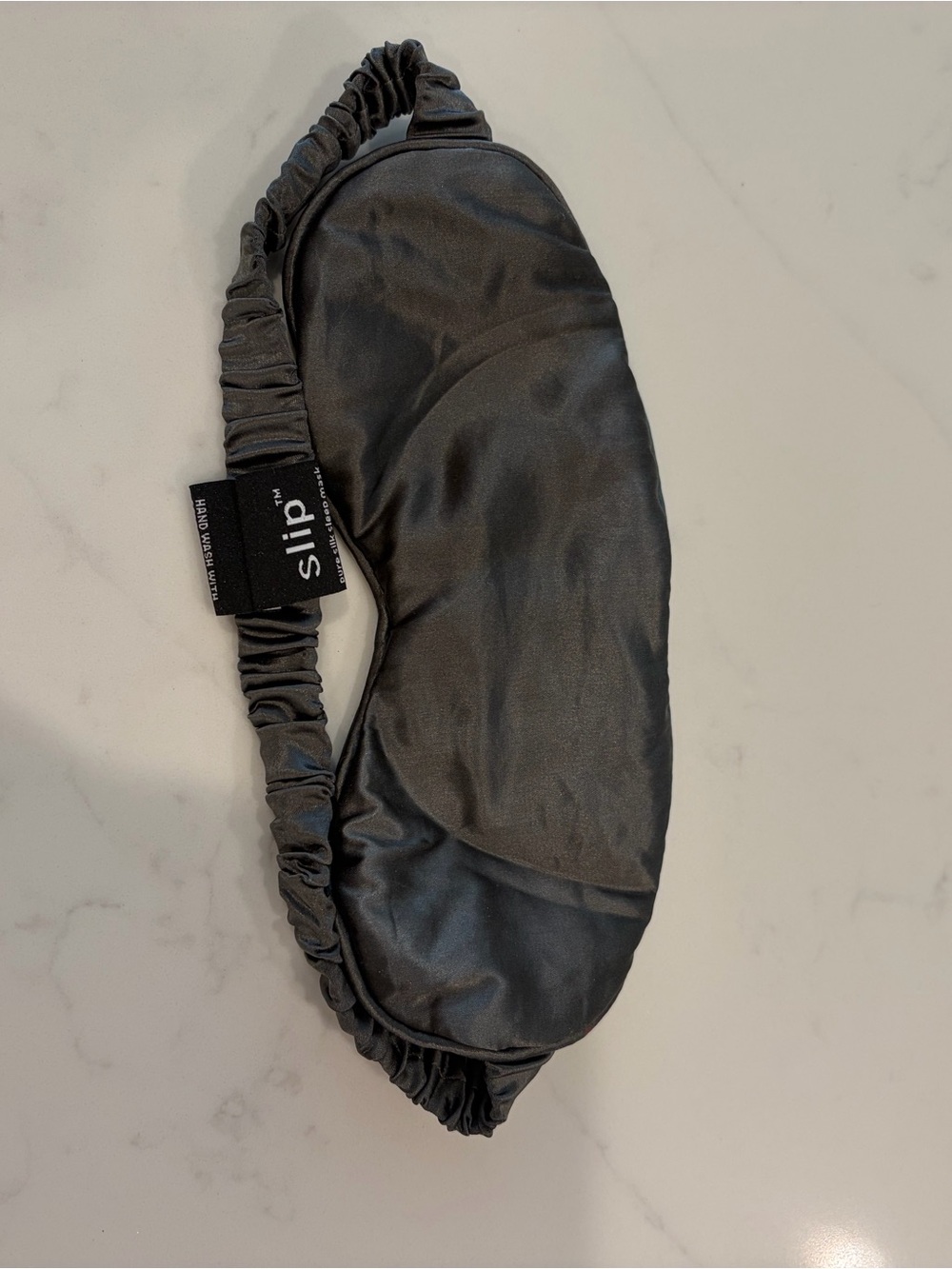 slip Charcoal Black Silk Sleep Mask for Women